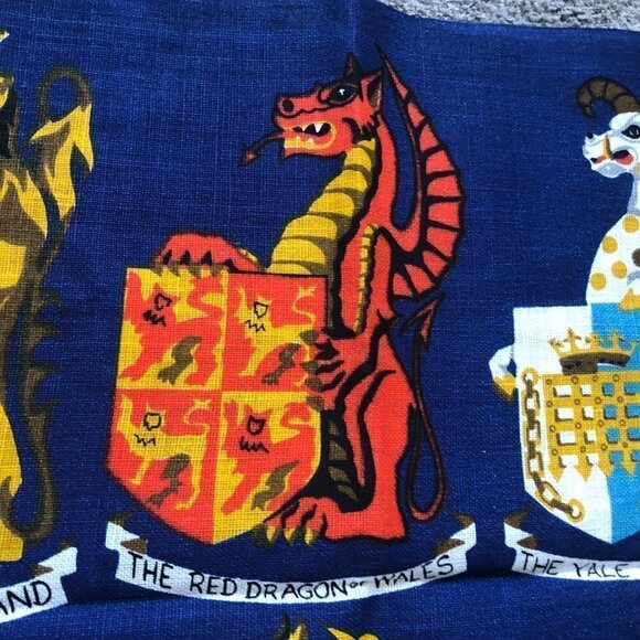 Vintage‎ Ulster Irish Linen Tea Towel Wall Art Crests THE QUEEN BEASTS New - Picture 5 of 11